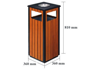 Thùng rác gỗ hình vuông