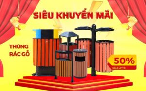 Giảm giá thùng rác gỗ