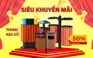 Giảm giá thùng rác gỗ