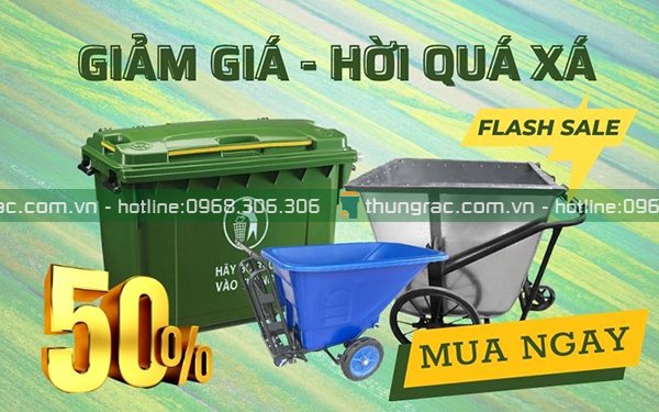 [Sale Off] Giảm giá 50% khi mua xe gom rác tại thungrac.com.vn
