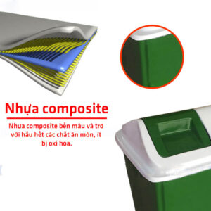 Thùng rác 2 ngăn composite