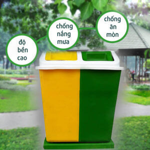 Thùng rác 2 ngăn composite