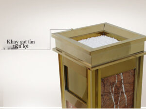 Thùng rác đá cửa bỏ rác bên hông