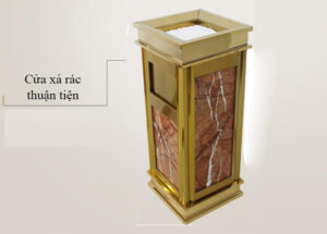 Thùng rác đá cửa bỏ rác bên hông