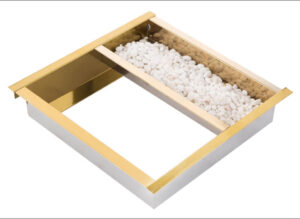 Thùng rác đá cửa bỏ rác phía trên