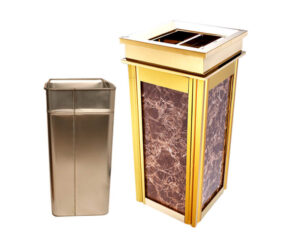 Thùng rác đá cửa bỏ rác phía trên