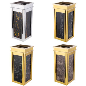 Thùng rác đá cửa bỏ rác phía trên