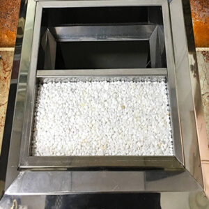 Thùng rác đá inox trắng