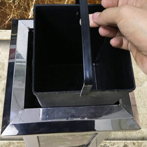 Thùng rác đá inox trắng
