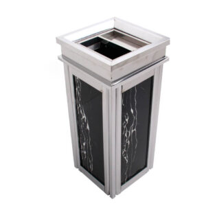 Thùng rác đá inox trắng