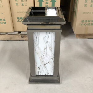 Thùng rác đá inox trắng