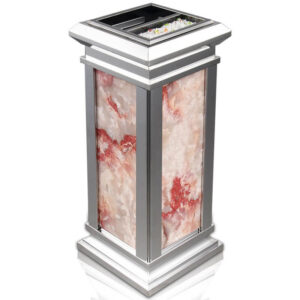 Thùng rác đá inox trắng