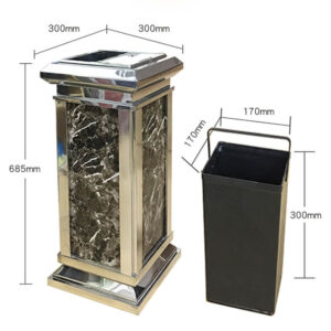 Thùng rác đá inox trắng