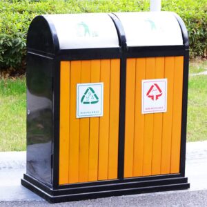 Thùng rác gỗ 2 ngăn