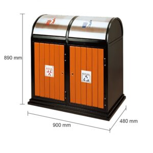 Thùng rác gỗ 2 ngăn