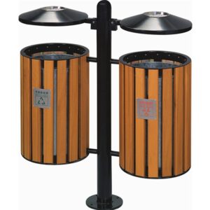 Thùng rác gỗ treo đôi