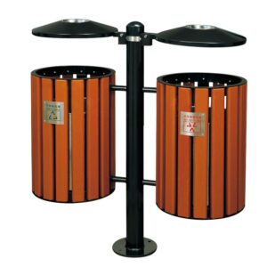 Thùng rác gỗ treo đôi
