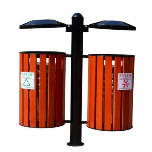Thùng rác gỗ treo đôi
