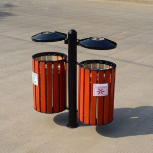 Thùng rác gỗ treo đôi
