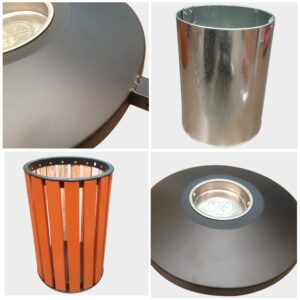 Thùng rác gỗ treo đơn
