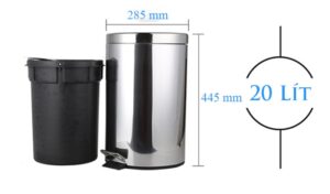 Thùng rác inox đạp chân 20 lít