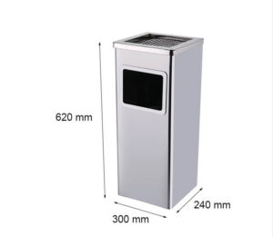 Thùng rác inox gạt tàn hình chữ nhật