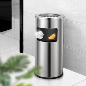 Thùng rác inox gạt tàn hình tròn