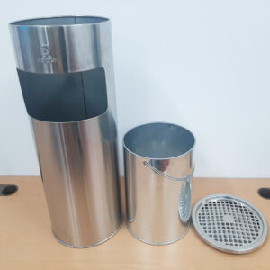 Thùng rác inox gạt tàn hình tròn