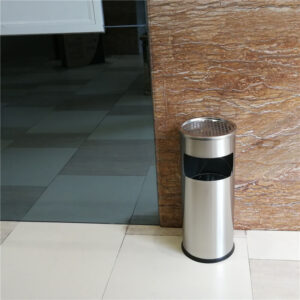 Thùng rác inox gạt tàn hình tròn