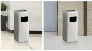 Thùng rác inox gạt tàn hình vuông