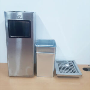 Thùng rác inox gạt tàn hình vuông