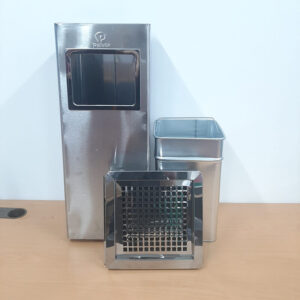 Thùng rác inox gạt tàn hình vuông