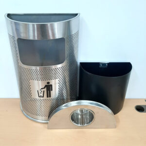 Thùng rác inox hình bán nguyệt