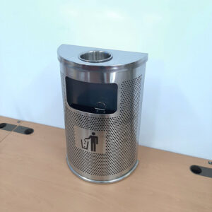 Thùng rác inox hình bán nguyệt
