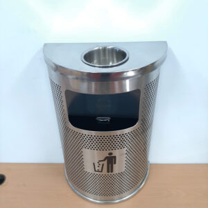 Thùng rác inox hình bán nguyệt