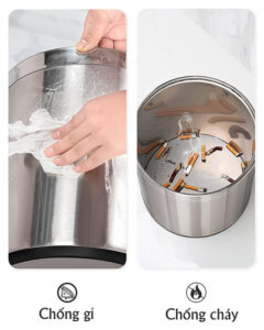 Thùng rác inox không nắp