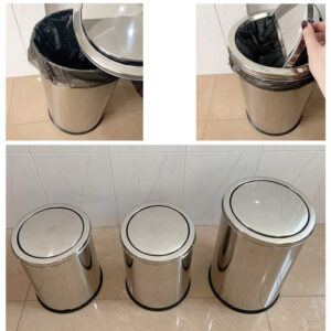 Thùng rác inox nắp lật