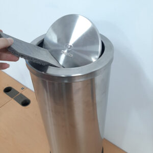 Thùng rác inox nắp lật ø250