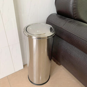 Thùng rác inox nắp lật ø250