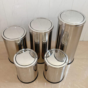 Thùng rác inox nắp lật ø300