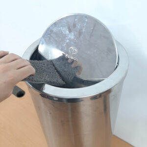 Thùng rác inox nắp lật ø300
