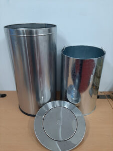 Thùng rác inox nắp lật ø380