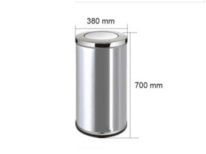 Thùng rác inox nắp lật ø380