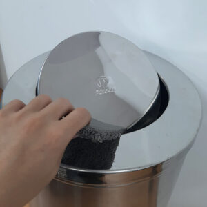 Thùng rác inox nắp lật ø380