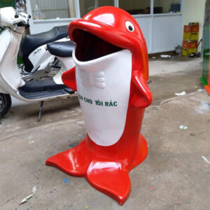 Thùng rác nhựa hình cá heo