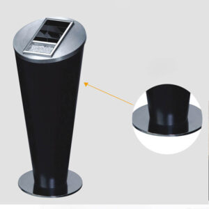 Thùng rác thép đế tròn có gạt tàn
