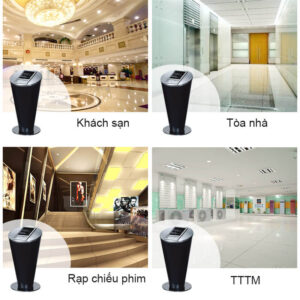 Thùng rác thép đế tròn có gạt tàn