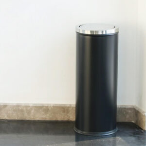 thùng rác thép phun sơn nắp inox trắng