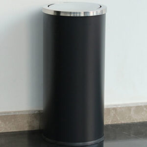thùng rác thép phun sơn nắp inox trắng