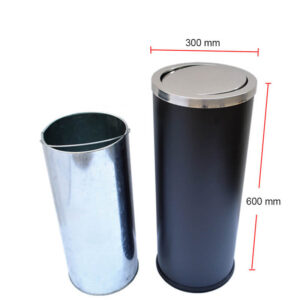 thùng rác thép phun sơn nắp inox trắng